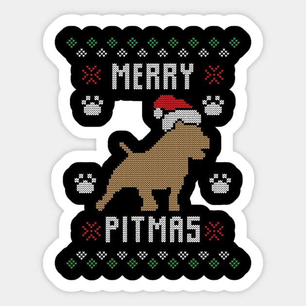 Merry Christmas Pitmas Xmas Gift Ugly Sticker by Gufbox